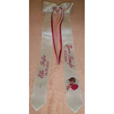 Taufschleife Motiv Engel mit Herz