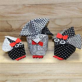 Hühner Deko Happy Easter Trio Stoffhühner Osterdeko Schwarz Weiß