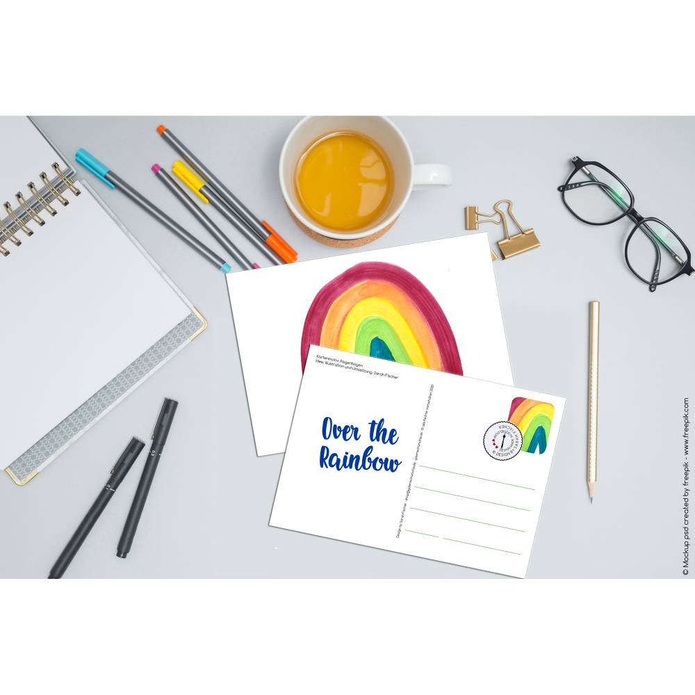 Printable Regenbogen Postkarte Bild 2