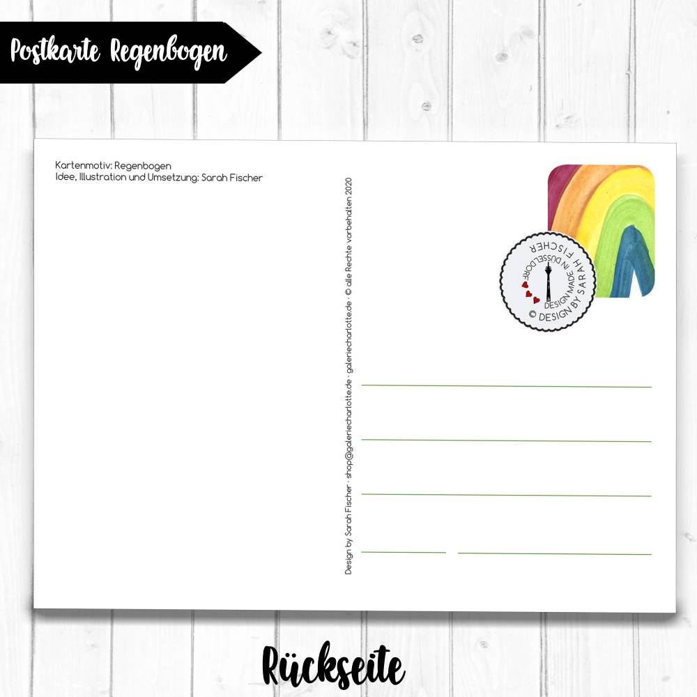 Printable Regenbogen Postkarte Bild 4