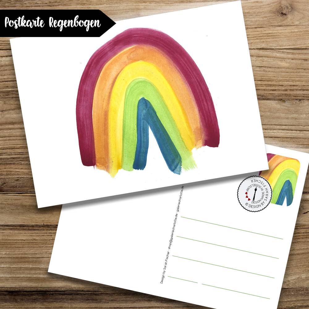 Printable Regenbogen Postkarte Bild 5