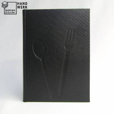 Rezeptbuch, schwarz, DIN A5, 200 Seiten, Kochbuch, Hardcover
