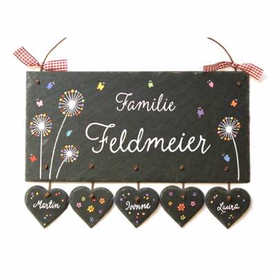Exklusives Schiefer Haustürschild personalisiert – Dein einzigartiges Familienschild mit Name