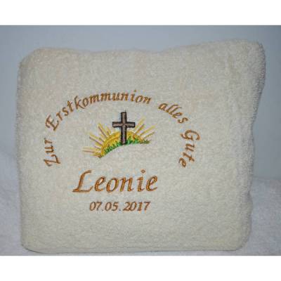 Kommunion/Konfirmation Hand-oder Duschtuch bestickt