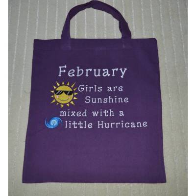 Baumwolltasche mit Spruch bestickt