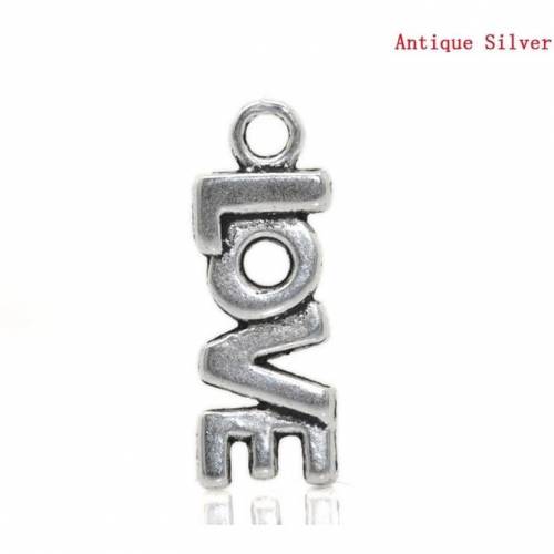 10 / 50 Anhänger,  Love, liebe, silber, charm, charms