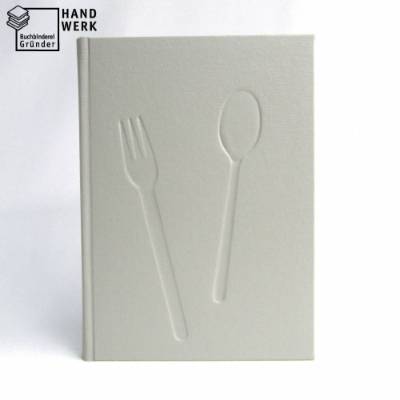 Rezeptbuch, hell-grau, DIN A5, 200 Seiten, Kochbuch, Hardcover
