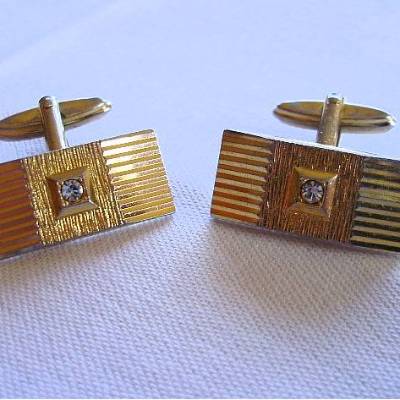 Vintage Manschettenknöpfe mit Strass aus den 60er Jahren