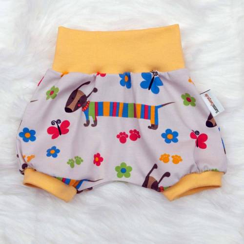 Kurze Pumphose Shorts Sommerhose "Süßer Dackel" Gr. 50-56 Geschenk Geburt