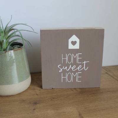 Holzbild „Home Sweet Home“ – Wohnaccessoire aus der Manufaktur Karla