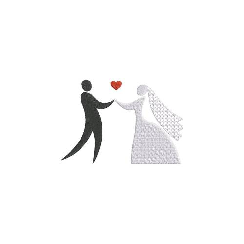 Stickdatei Brautpaar  Braut Bräutigam Heirat Ehepaar Hochzeit Maschinenstickdatei 13x18 Rahmen