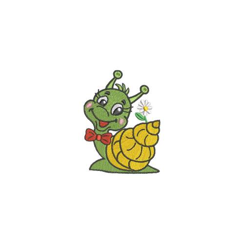 Stickdatei süße Schnecke Maschinenstickerei Stickmuster 10x10 Rahmen Kindermotiv