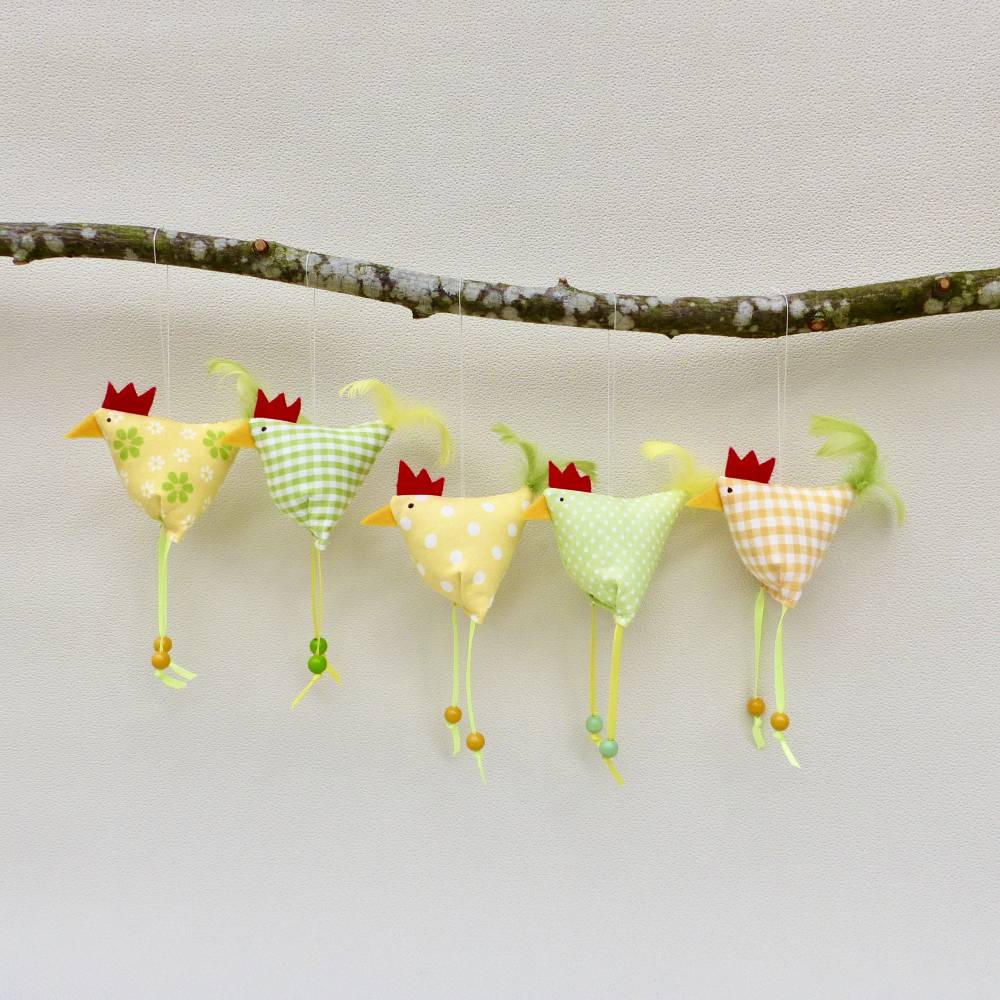 Hühner, Osterdeko, 5 St. Stoffhühner Bild 3