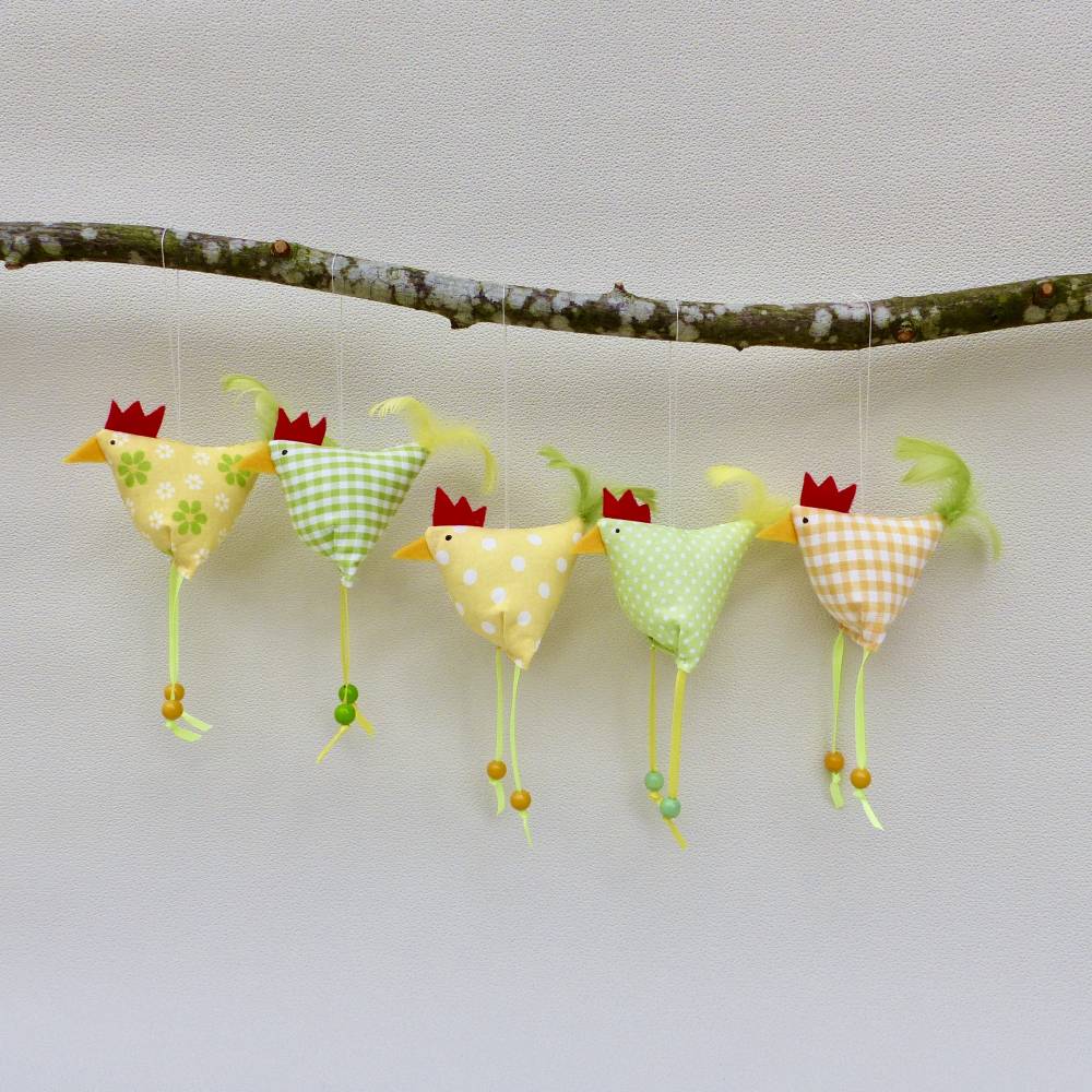 Hühner, Osterdeko, 5 St. Stoffhühner Bild 4