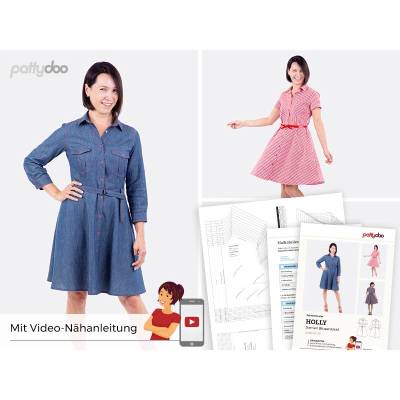 Papierschnittmuster Holly Blusenkleid by pattydoo  Gr 32- 54 (1 Stück/11,- €)