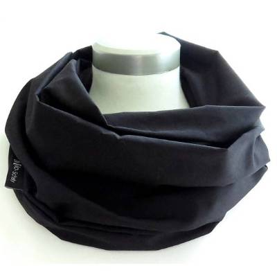 Loop Schal uni schwarz Baumwolle unisex Loopschal Damen Herrenschal