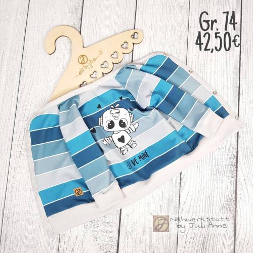 Jungen Baby Cardigan Blockstreifen und Roboter Gr. 74