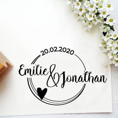 Hochzeitsstempel Stempel Hochzeitseinladung personalisiert mit Name und Datum