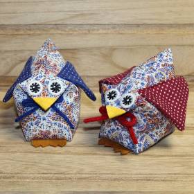 Vogel Set Tisch Deko – Bunte Stoffvögel Huhn & Hahn als Mobile oder Tischdeko