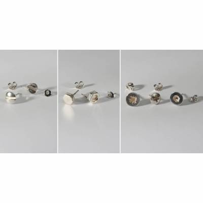 männliche Ohrstecker „Sechskant“, massiv 925 Silber, wertbeständig, kantig, maskulin – steht auch Frauen. 