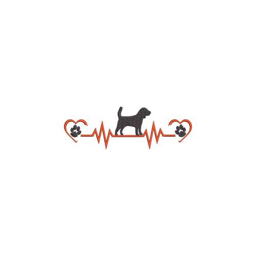 Stickdatei Mein Herz schlägt für Hunde Maschinenstickerei Tiere  Krallen Pfote 13x18 Rahmen