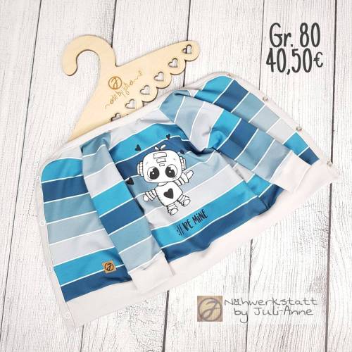 Jungen Baby Cardigan Blockstreifen und Roboter Gr. 80