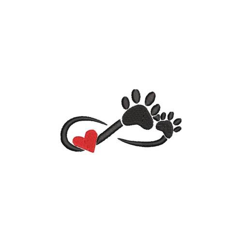 Stickdatei Pfotenliebe Katzen Hunde Maschinenstickerei Tiere  Krallen Pfote 10x10 cm