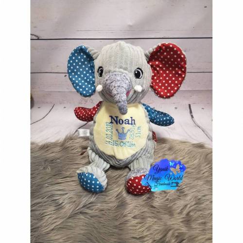 Bestickte Kuscheltiere Elefant Patchwork