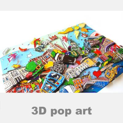 Dublin Irland 3D pop art bild fine art limited edition personalisierbar geschenk 3dbild städtebilder