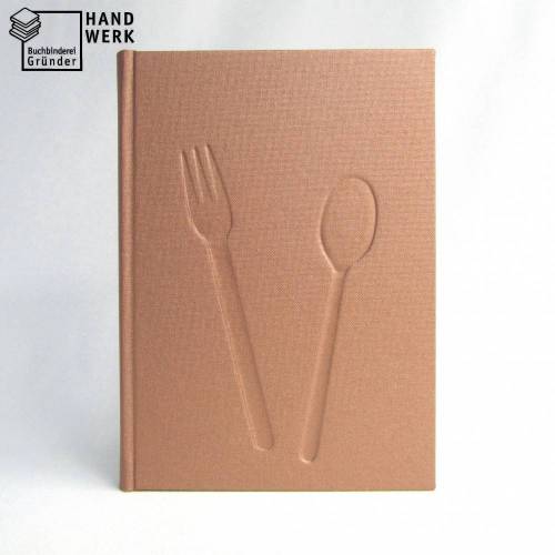 Rezeptbuch, metallic kupfer, Kochbuch, DIN A5, blanko, 100 Blatt