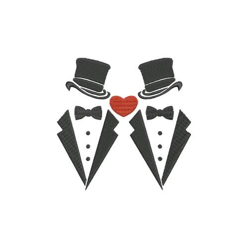 Stickdatei Hochzeitspaar Männer 2 Homo Gay Maschinenstickerei 13x18 Rahmen