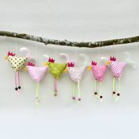 Hühner, Osterdeko, 6 St. Stoffhühner