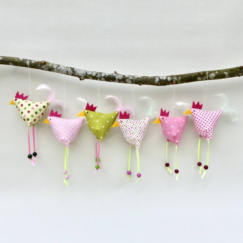 Hühner, Osterdeko, 6 St. Stoffhühner Bild 10