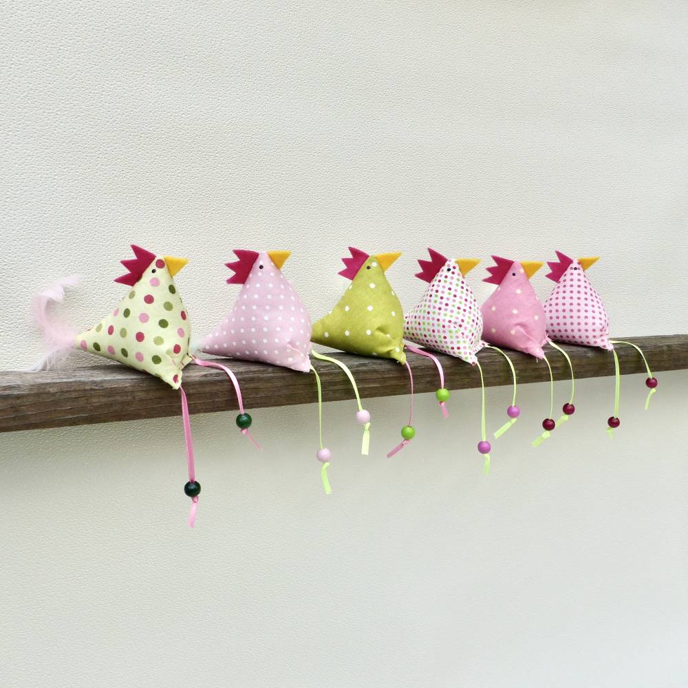 Hühner, Osterdeko, 6 St. Stoffhühner Bild 2