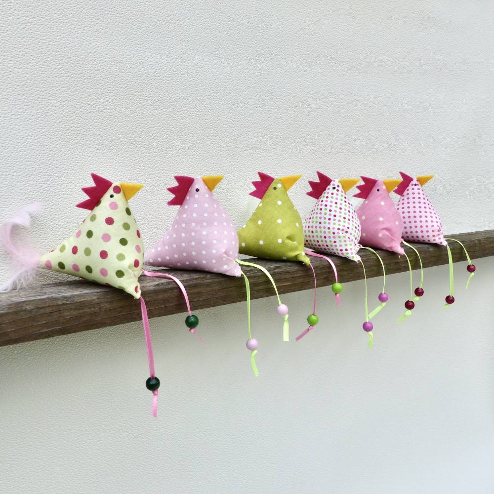 Hühner, Osterdeko, 6 St. Stoffhühner Bild 3