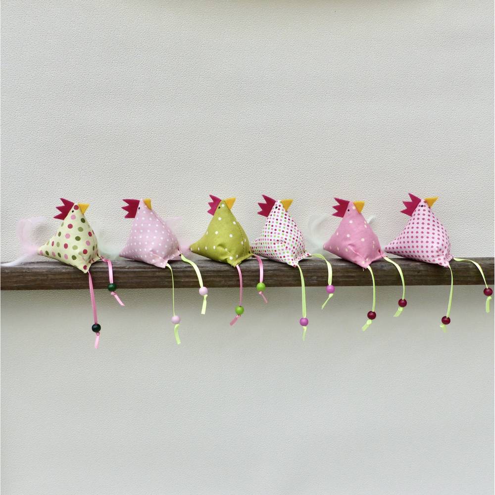 Hühner, Osterdeko, 6 St. Stoffhühner Bild 4