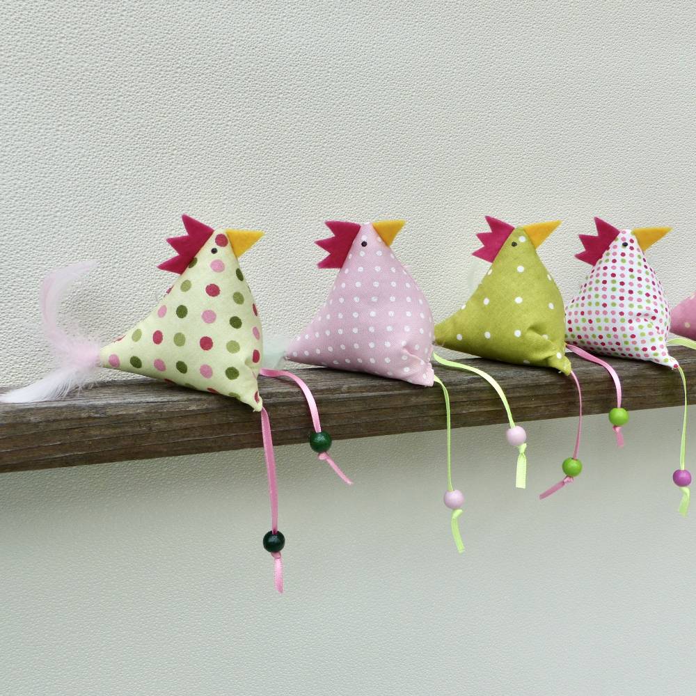 Hühner, Osterdeko, 6 St. Stoffhühner Bild 5