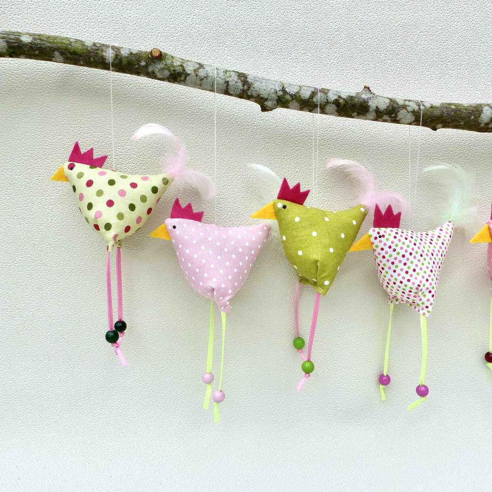 Hühner, Osterdeko, 6 St. Stoffhühner Bild 8