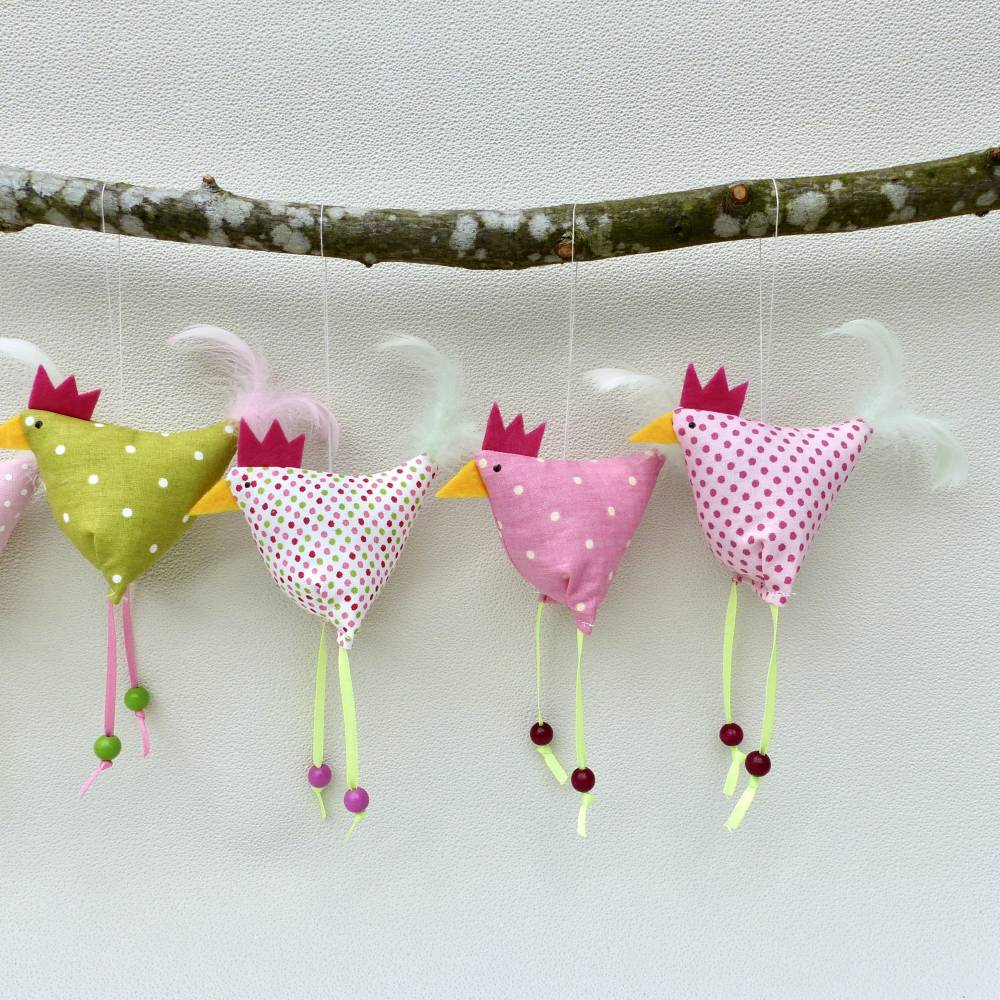 Hühner, Osterdeko, 6 St. Stoffhühner Bild 9