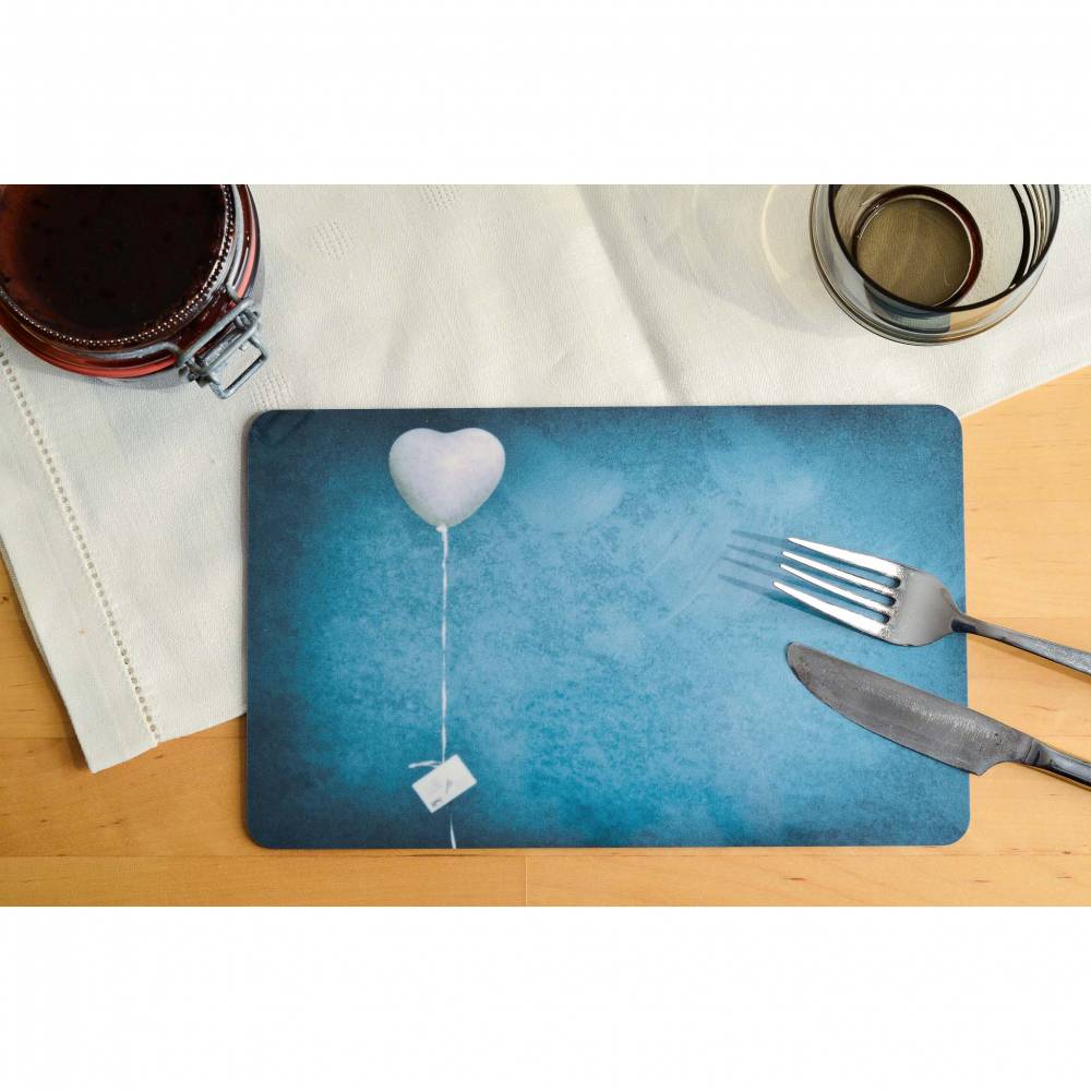 Frühstücksbrettchen Herz Luftballon Fotografie Brettchen aus Melamin, spülmaschinenfest, Schneidebrett 14 x 23 cm
