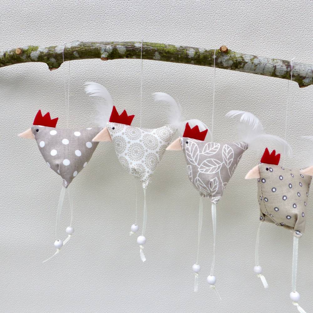 Hühner, Osterdeko, 6 St. Stoffhühner Bild 3