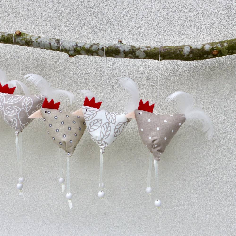 Hühner, Osterdeko, 6 St. Stoffhühner Bild 4