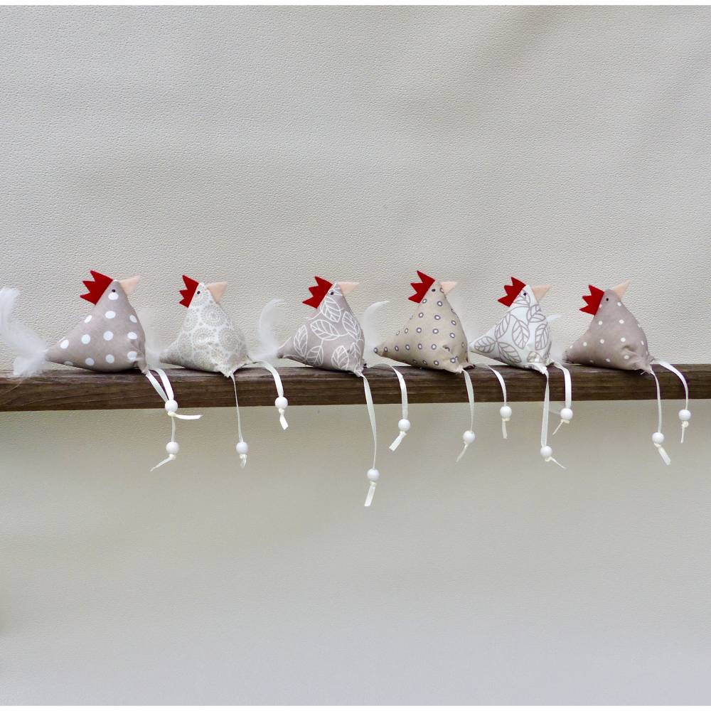 Hühner, Osterdeko, 6 St. Stoffhühner Bild 6