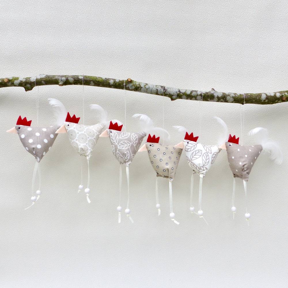 Hühner, Osterdeko, 6 St. Stoffhühner Bild 8