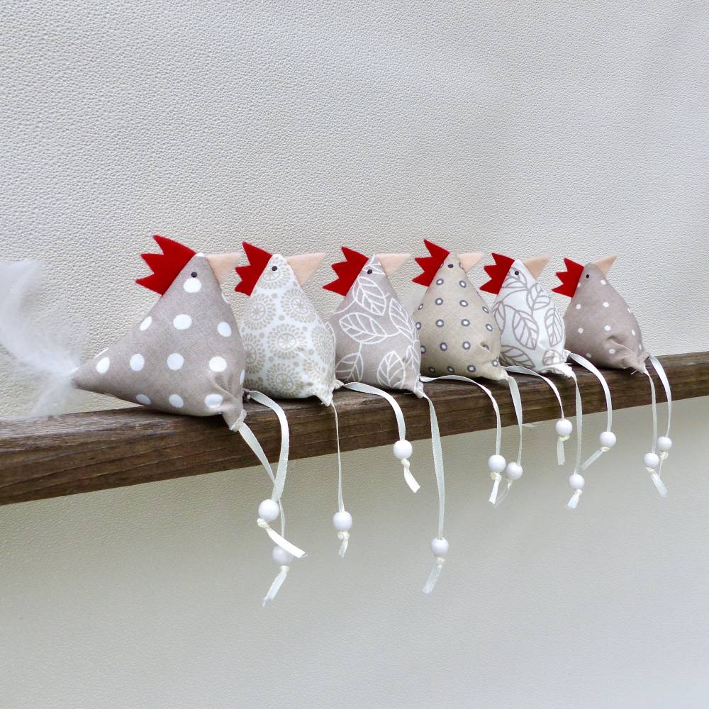 Hühner, Osterdeko, 6 St. Stoffhühner Bild 9