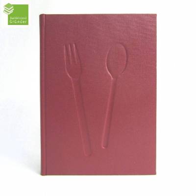 Rezeptbuch, dunkelrot, Kochbuch, DIN A5, blanko Linienblatt, 100 Blatt