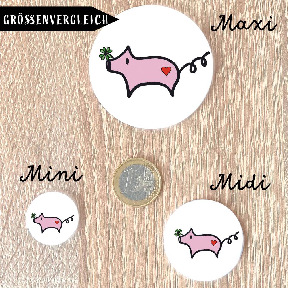 Glücksschweinchen Button Größe nach Wahl Bild 4