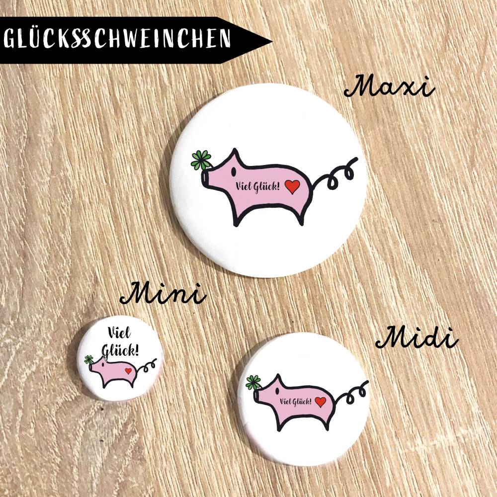 Glücksschweinchen Button Größe nach Wahl Bild 9