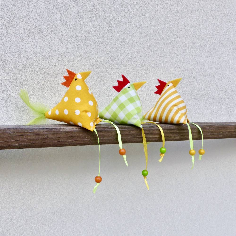 Hühner, Osterdeko, 3 St. Stoffhühner Bild 1