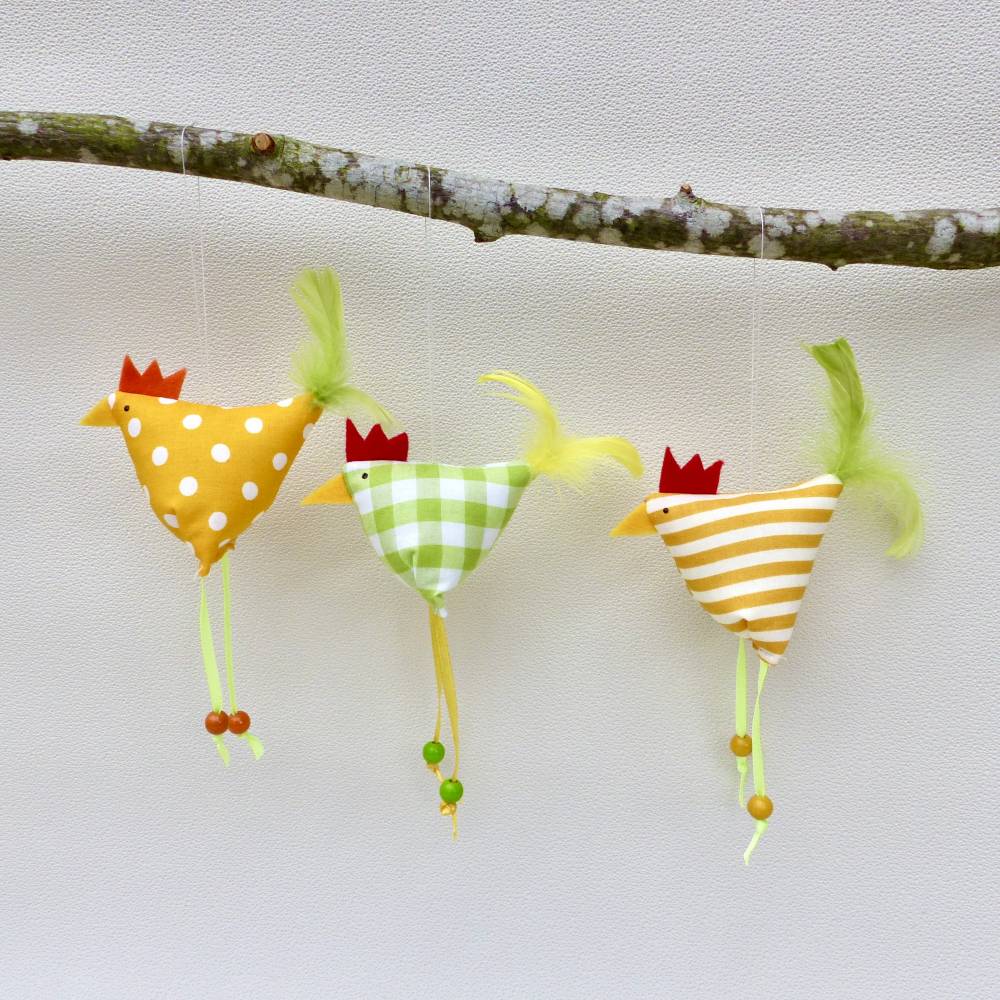 Hühner, Osterdeko, 3 St. Stoffhühner Bild 2